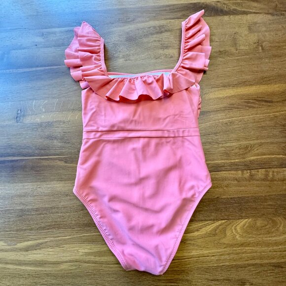MINNOW Coral Ruffle Swimsuit Womens XS NWT One-Piece Pink Women Swim Brand NEW - Picture 2 of 7